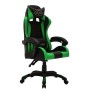 Silla gaming con luces LED RGB cuero sintético verde y negro en Sillas de oficina | Comprar online en Foru.es