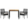 Conjunto de Comedor de Jardín 3 pcs Negro ratán sintético en Sillas de jardín | Comprar online en Foru.es