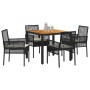 Conjunto de Comedor de Jardín 5 pcs Negro ratán sintético en Sillas de jardín | Comprar online en Foru.es