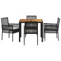 Conjunto de Comedor de Jardín 5 pcs Negro ratán sintético en Sillas de jardín | Comprar online en Foru.es