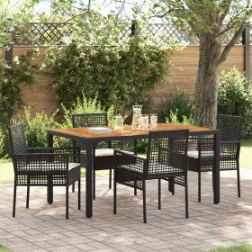 Conjunto de Comedor de Jardín 5 pcs Negro ratán sintético en Sillas de jardín | Comprar online en Foru.es