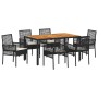 Conjunto de Comedor de Jardín 7 pcs Negro ratán sintético en Sillas de jardín | Comprar online en Foru.es
