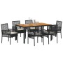 Conjunto de Comedor de Jardín 7 pcs Negro ratán sintético en Sillas de jardín | Comprar online en Foru.es