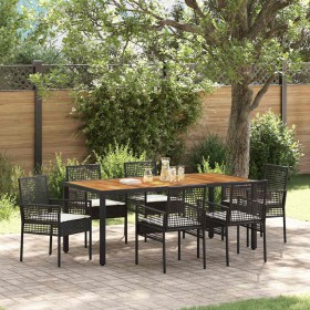 Conjunto de Comedor de Jardín 7 pcs Negro ratán sintético en Sillas de jardín | Comprar online en Foru.es