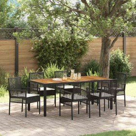 Conjunto de Comedor de Jardín 7 pcs Negro ratán sintético en Sillas de jardín | Comprar online en Foru.es