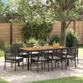 Conjunto de Comedor de Jardín 9 pcs Negro ratán sintético en Sillas de jardín | Comprar online en Foru.es