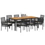 Conjunto de Comedor de Jardín 9 pcs Negro ratán sintético en Sillas de jardín | Comprar online en Foru.es