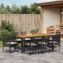 Conjunto de Comedor de Jardín 9 pcs Negro ratán sintético en Sillas de jardín | Comprar online en Foru.es