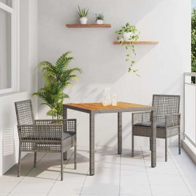 Conjunto de Comedor de Jardín 3 pcs Gris ratán sintético en Sillas de jardín | Comprar online en Foru.es