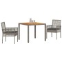Conjunto de Comedor de Jardín 3 pcs Gris ratán sintético en Sillas de jardín | Comprar online en Foru.es