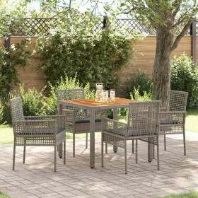 Conjunto de Comedor de Jardín 5 pcs Gris ratán sintético en Sillas de jardín | Comprar online en Foru.es