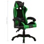 Silla gaming con luces LED RGB cuero sintético verde y negro en Sillas de oficina | Comprar online en Foru.es