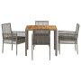 Conjunto de Comedor de Jardín 5 pcs Gris ratán sintético en Sillas de jardín | Comprar online en Foru.es