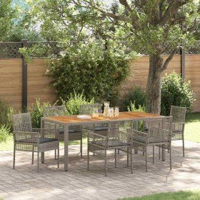 Conjunto de Comedor de Jardín 7 pcs Gris ratán sintético en Sillas de jardín | Comprar online en Foru.es