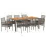 Conjunto de Comedor de Jardín 9 pcs Gris ratán sintético en Sillas de jardín | Comprar online en Foru.es