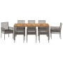 Conjunto de Comedor de Jardín 9 pcs Gris ratán sintético en Sillas de jardín | Comprar online en Foru.es