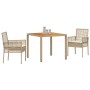 Conjunto de Comedor de Jardín 3 pcs Beige ratán sintético en Sillas de jardín | Comprar online en Foru.es