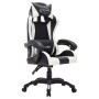 Silla gaming con luces LED RGB cuero sintético blanco y negro en Sillas de oficina | Comprar online en Foru.es