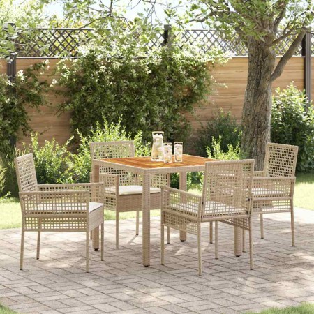 Conjunto de Comedor de Jardín 5 pcs Beige ratán sintético en Sillas de jardín | Comprar online en Foru.es