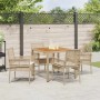 Conjunto de Comedor de Jardín 5 pcs Beige ratán sintético en Sillas de jardín | Comprar online en Foru.es