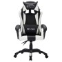 Silla gaming con luces LED RGB cuero sintético blanco y negro en Sillas de oficina | Comprar online en Foru.es