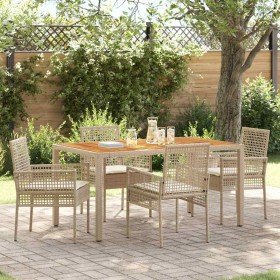 Conjunto de Comedor de Jardín 5 pcs Beige ratán sintético en Sillas de jardín | Comprar online en Foru.es
