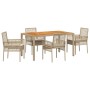 Conjunto de Comedor de Jardín 5 pcs Beige ratán sintético en Sillas de jardín | Comprar online en Foru.es