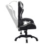 Silla gaming con luces LED RGB cuero sintético blanco y negro en Sillas de oficina | Comprar online en Foru.es