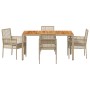 Conjunto de Comedor de Jardín 5 pcs Beige ratán sintético en Sillas de jardín | Comprar online en Foru.es