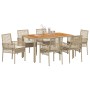 Conjunto de Comedor de Jardín 7 pcs Beige ratán sintético en Sillas de jardín | Comprar online en Foru.es