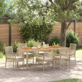 Conjunto de Comedor de Jardín 7 pcs Beige ratán sintético en Sillas de jardín | Comprar online en Foru.es