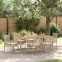 Conjunto de Comedor de Jardín 7 pcs Beige ratán sintético en Sillas de jardín | Comprar online en Foru.es