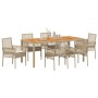 Conjunto de Comedor de Jardín 7 pcs Beige ratán sintético en Sillas de jardín | Comprar online en Foru.es