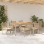 Conjunto de Comedor de Jardín 7 pcs Beige ratán sintético en Sillas de jardín | Comprar online en Foru.es