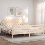 Estructura de cama con cabecero madera maciza 200x200 cm de vidaXL, Camas y somieres - Ref: Foro24-3195306, Precio: 146,82 €,...