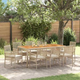 Conjunto de Comedor de Jardín 9 pcs Beige ratán sintético en Sillas de jardín | Comprar online en Foru.es