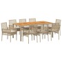 Conjunto de Comedor de Jardín 9 pcs Beige ratán sintético en Sillas de jardín | Comprar online en Foru.es