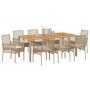 Conjunto de Comedor de Jardín 9 pcs Beige ratán sintético en Sillas de jardín | Comprar online en Foru.es
