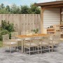 Conjunto de Comedor de Jardín 9 pcs Beige ratán sintético en Sillas de jardín | Comprar online en Foru.es