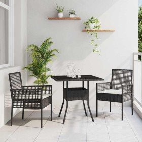 Conjunto de Comedor de Jardín 3 pcs Negro ratán sintético en Sillas de jardín | Comprar online en Foru.es