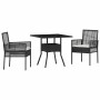 Conjunto de Comedor de Jardín 3 pcs Negro ratán sintético en Sillas de jardín | Comprar online en Foru.es