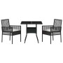 Conjunto de Comedor de Jardín 3 pcs Negro ratán sintético en Sillas de jardín | Comprar online en Foru.es