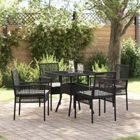 Conjunto de Comedor de Jardín 5 pcs Negro ratán sintético en Sillas de jardín | Comprar online en Foru.es