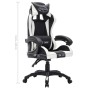 Silla gaming con luces LED RGB cuero sintético blanco y negro en Sillas de oficina | Comprar online en Foru.es