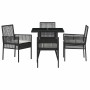 Conjunto de Comedor de Jardín 5 pcs Negro ratán sintético en Sillas de jardín | Comprar online en Foru.es