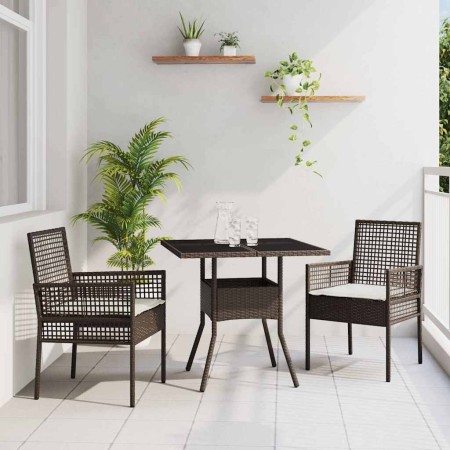 Conjunto de Comedor de Jardín 3 pcs Marrón ratán sintético en Sillas de jardín | Comprar online en Foru.es