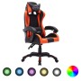 Silla gaming con luces LED RGB cuero sintético naranja y negro en Sillas de oficina | Comprar online en Foru.es