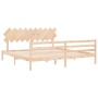 Estructura de cama con cabecero madera maciza 200x200 cm de vidaXL, Camas y somieres - Ref: Foro24-3195306, Precio: 146,82 €,...
