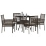 Conjunto de Comedor de Jardín 5 pcs Marrón ratán sintético en Sillas de jardín | Comprar online en Foru.es