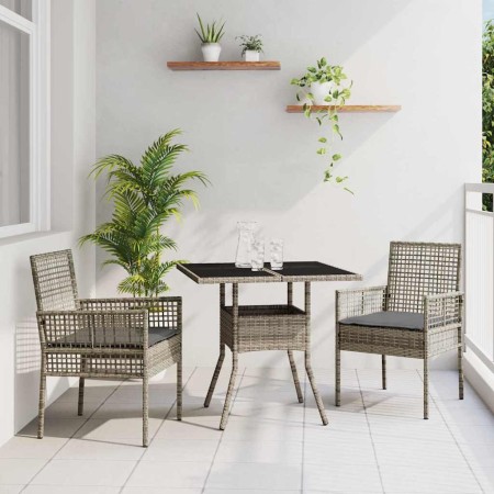 Conjunto de Comedor de Jardín 3 pcs Gris ratán sintético en Sillas de jardín | Comprar online en Foru.es